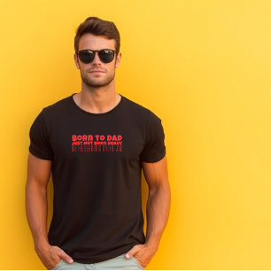 Camiseta Feliz Dia do Primeiro Pai, carta vermelha negra, h