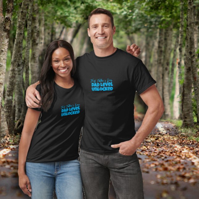 Camiseta Feliz Dia do Primeiro Pai, céu azul humor (Criador carregado)