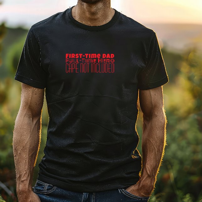 Camiseta Feliz Dia do Primeiro Pai, o humor vermelho da car (Criador carregado)