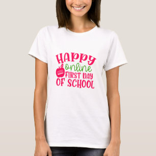 Camiseta Feliz Dia do Professor Online Primeiro Dia da Esco