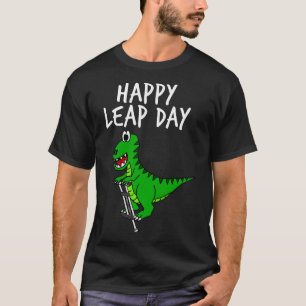 Camiseta Feliz Dia do Salto TRex Dinossauro 29 de fevereiro