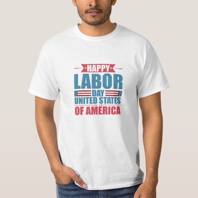 Camiseta Feliz Dia do Trabalhador EUA (Frente)