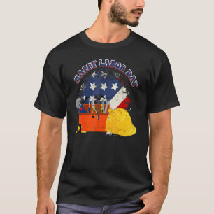 Camiseta Feliz Dia do Trabalho Arco-Íris Skeleton Americano