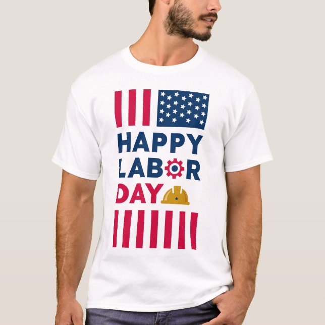 Camiseta Feliz Dia do Trabalho, Férias dos EUA (Frente)