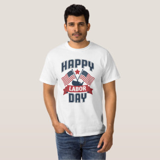Camiseta Feliz Dia do Trabalho para Mulheres USA Bandeira T