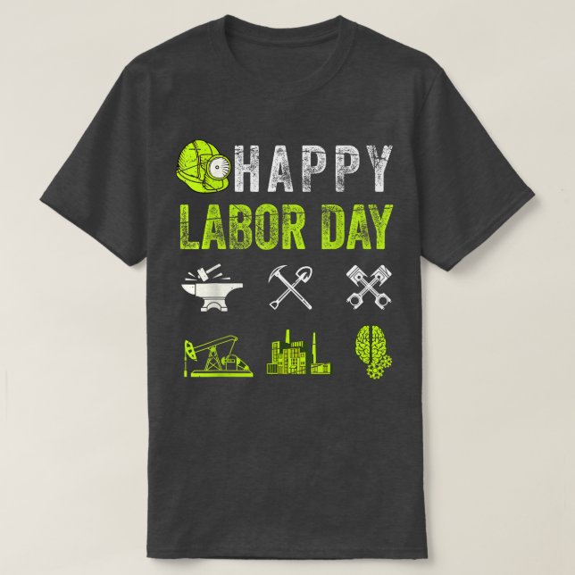 Camiseta Feliz Dia do Trabalho para Trabalhadores da União  (Frente do Design)