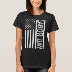 Camiseta Feliz Dia do Trabalho Vintage, Bandeira Americana,