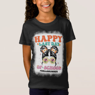 Camiseta Feliz Dia do Último Dia da Escola Mensagem Bun Gro