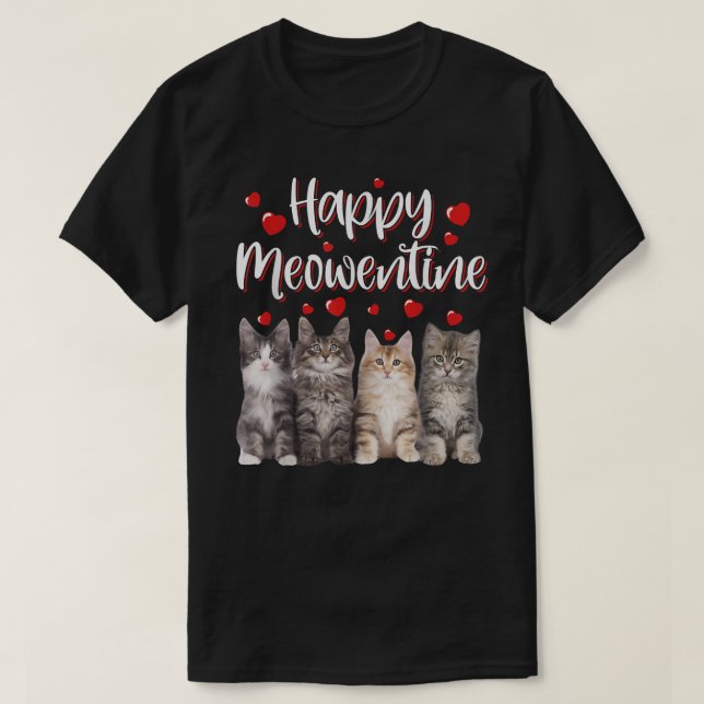 Camiseta Feliz Dia dos Namorados 2022 Gatos Cute Matchin (Frente do Design)