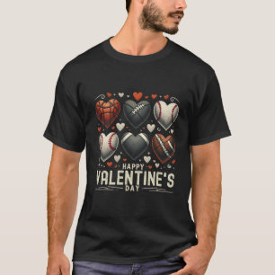 Camiseta Feliz Dia dos Namorados Basquetebol Beisebol Futeb
