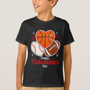 Camiseta Feliz Dia dos Namorados Basquetebol Futebol Valent