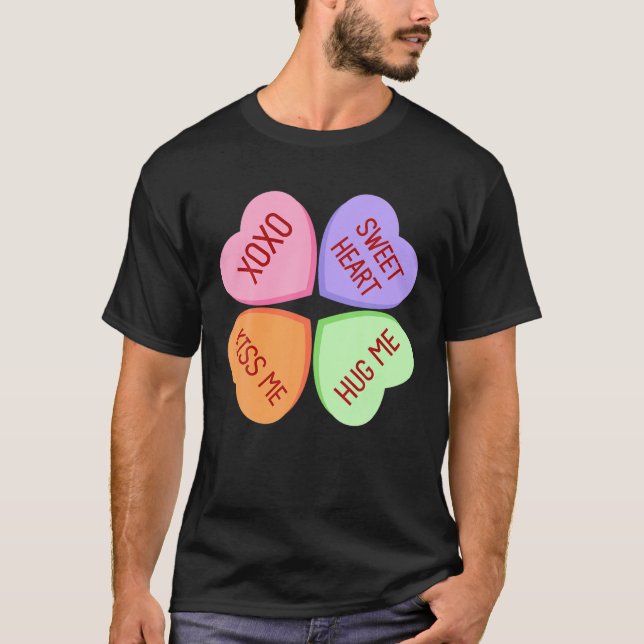 Camiseta Feliz Dia dos Namorados, Corações de Conversa (Frente)