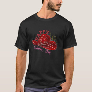 Camiseta Feliz Dia dos Namorados Couro de Vaca Chapéu Ocide