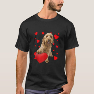 Camiseta Feliz Dia dos Namorados de Cachorro Goldendoodle