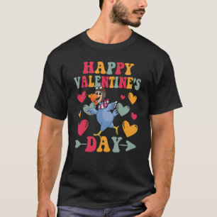 Camiseta Feliz Dia dos Namorados Dodo Bird Heart Groovy