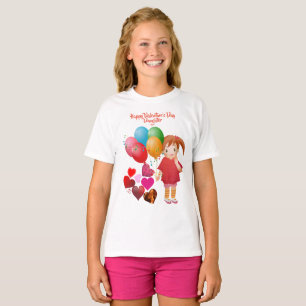 Camiseta Feliz Dia dos Namorados Filhos Balões Corações Bon