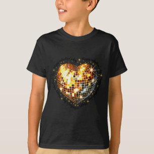 Camiseta Feliz Dia dos Namorados Funny Gold Coquette Disco 