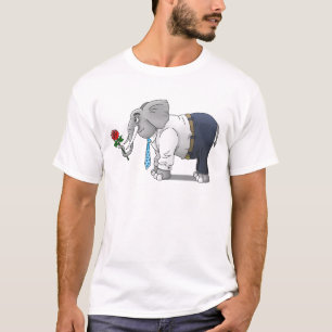 Camiseta Feliz Dia dos Namorados para os Elefantes