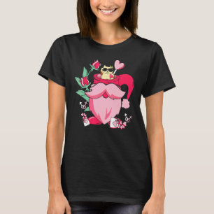 Camiseta Feliz Dia dos Namorados Rosa Gato na Xícara de Caf