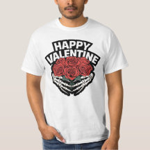Camiseta Feliz Dia dos Namorados Skele-Rosas