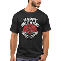Camiseta Feliz Dia dos Namorados Skele-Rosas