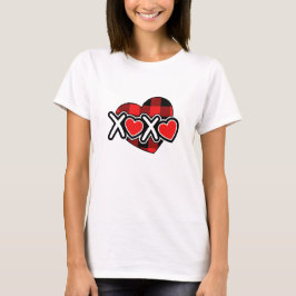 Camiseta Feliz dia dos namorados xoxo branco & vermelho
