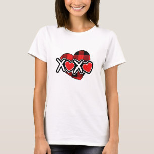 Camiseta Feliz dia dos namorados xoxo branco & vermelho