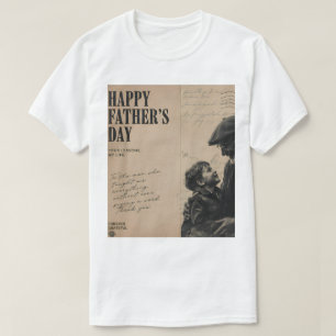 Camiseta Feliz Dia dos Pais Carta Vintage e Avô Port