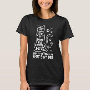 Camiseta Feliz Dia dos Pais Pai de Gato Obrigado Por Limpar