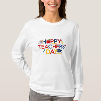 Camiseta feliz dia dos professores para mulheres