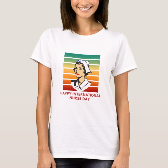 Camiseta Feliz Dia Internacional da Enfermeira (Frente)