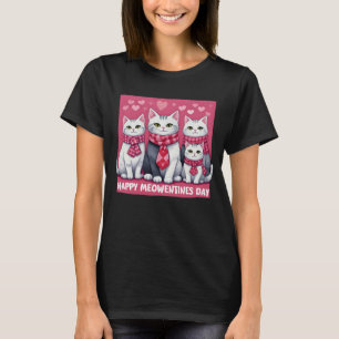 Camiseta Feliz Dia Meowentino Dia dos Namorados Gato Amante