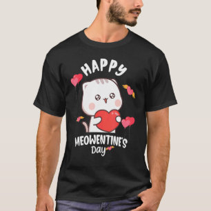 Camiseta Feliz Dia Meowentinos Gato do Dia dos Namorados
