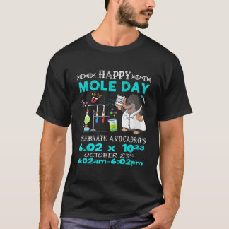 Camiseta Feliz Dia Mole, 23 De Outubro, Ciência Da Química