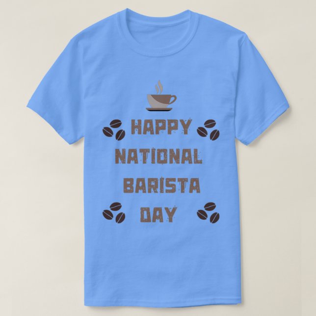 Camiseta Feliz dia nacional barista Premium Classic TSirt (Frente do Design)