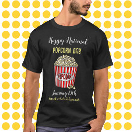 Camiseta Feliz Dia Nacional da Pipoca - 19 de janeiro