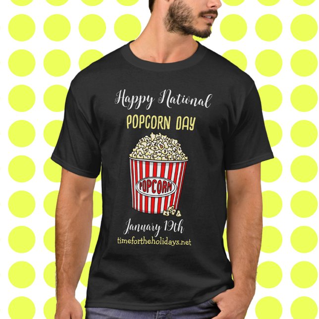 Camiseta Feliz Dia Nacional da Pipoca - 19 de janeiro (Criador carregado)