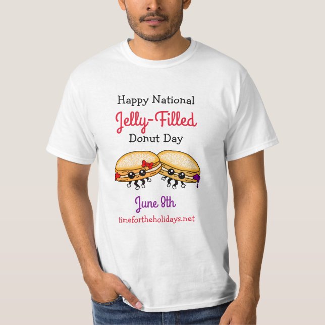 Camiseta Feliz Dia Nacional da Rosquinha Enchida pela Gelei (Frente)
