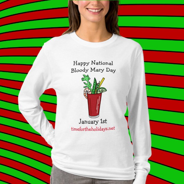 Camiseta Feliz Dia Nacional de Maria Sangrenta Janeiro (Criador carregado)