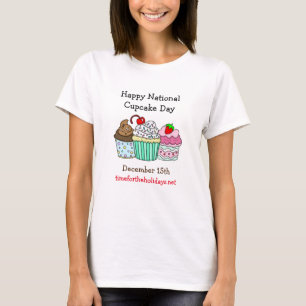 Camiseta Feliz Dia Nacional do Cupcake - 15 de dezembro