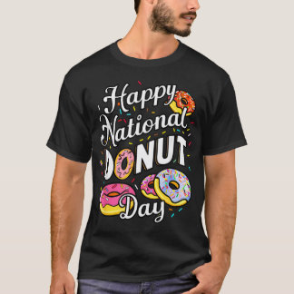 Camiseta Feliz Dia Nacional do Donut Junho Amantes de Donut