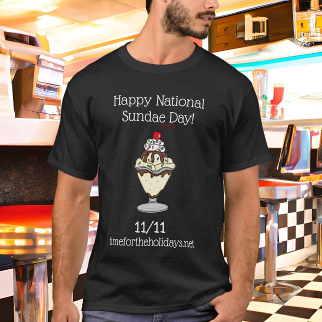 Camiseta Feliz Dia Nacional do Sundae | 11 de novembro (Criador carregado)