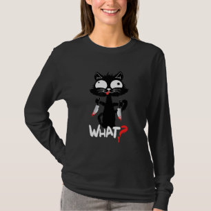 Camiseta Feliz Dia Negro Engraçado Faca de Gato Faca Louca