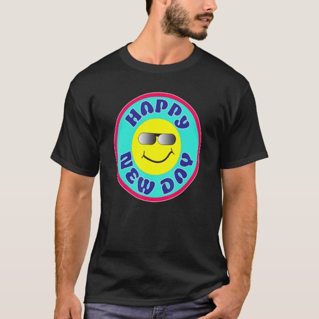 Camiseta Feliz Dia Novo bondade Amor Beleza Joia (Frente)