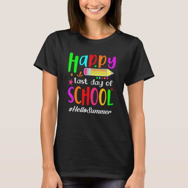 Camiseta Feliz Dia Passado Da Escola Alô Estudante De Verão (Frente)