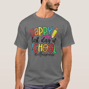 Camiseta Feliz Dia Passado Da Escola Alô Estudante De Verão