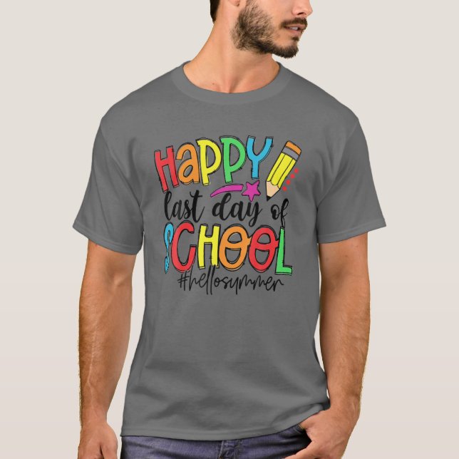 Camiseta Feliz Dia Passado Da Escola Alô Estudante De Verão (Frente)