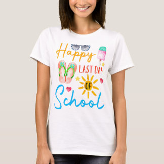 Camiseta Feliz Dia Passado Da Escola Olá Verão T