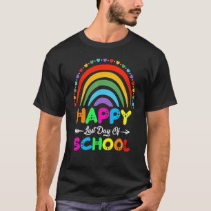 Camiseta Feliz Dia Passado da Escola Preguiçoso Arco-Íris G