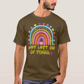 Camiseta Feliz Dia Passado da Escola Professor de Arco-Íris